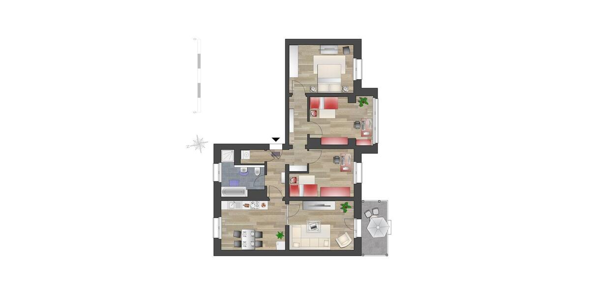 Etagenwohnung Chemnitz Hilbersdorf - 4 Zimmer, 94 m&sup2;, 821&euro; | Angebot:26453388