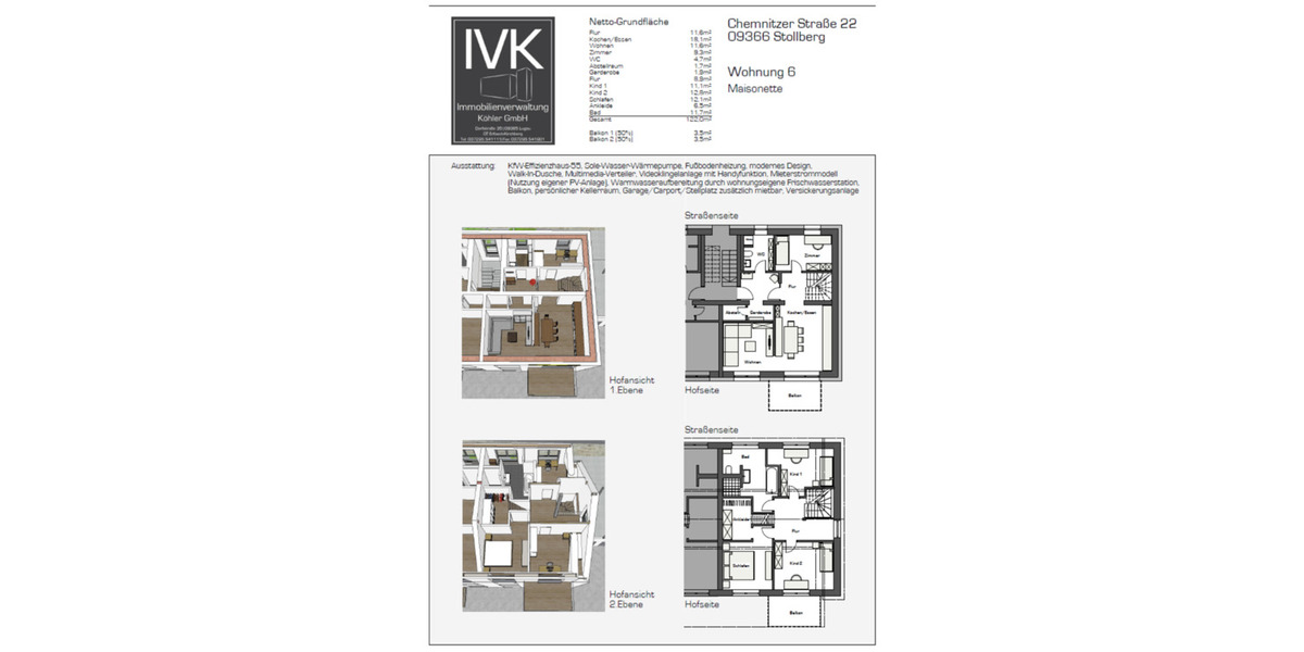 Etagenwohnung Stollberg (Erzgebirge) - 5 Zimmer, 120 m&sup2;, 688&euro; | Angebot:25803443