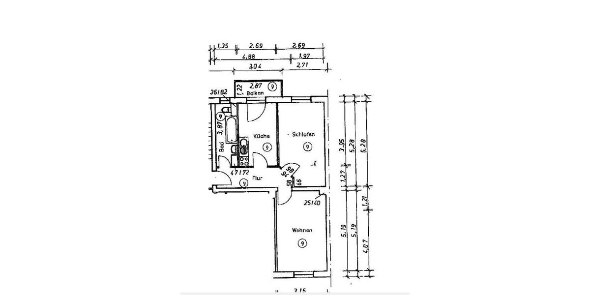 Etagenwohnung Chemnitz Hilbersdorf - 2 Zimmer, 52 m&sup2;, 43.000&euro; | Angebot:26797563