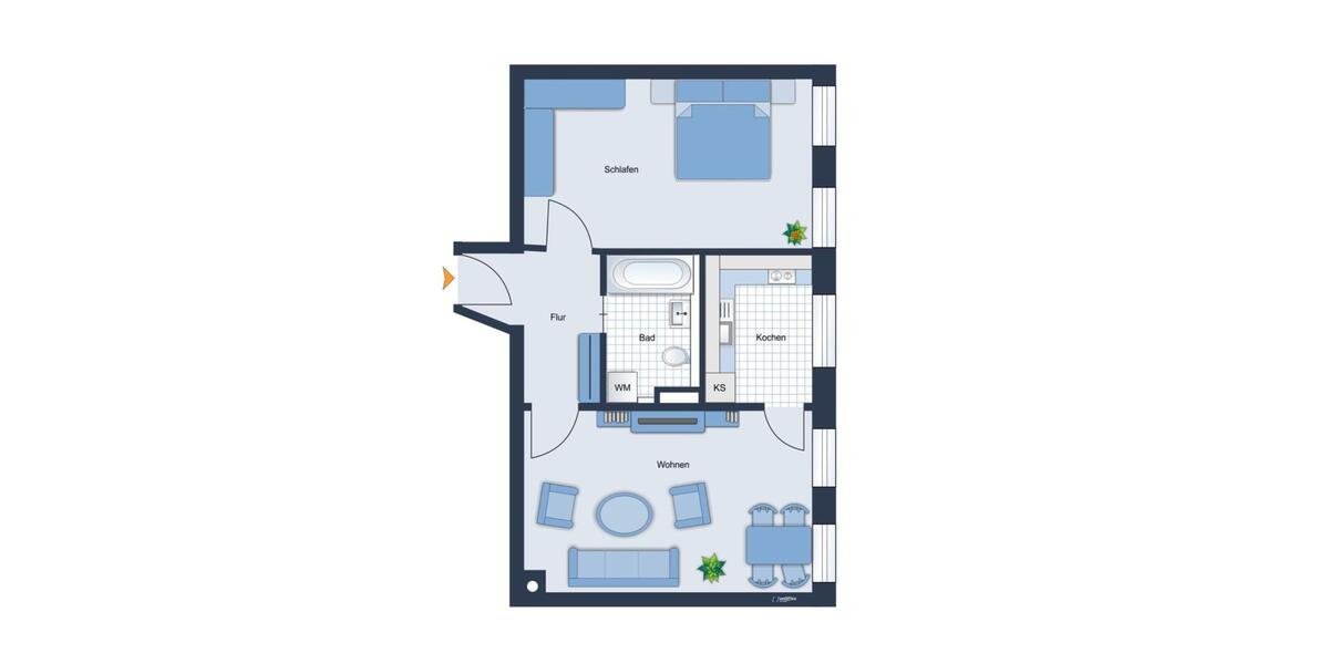 Etagenwohnung Chemnitz Altendorf - 2 Zimmer, 49 m&sup2;, 320&euro; | Angebot:26301257