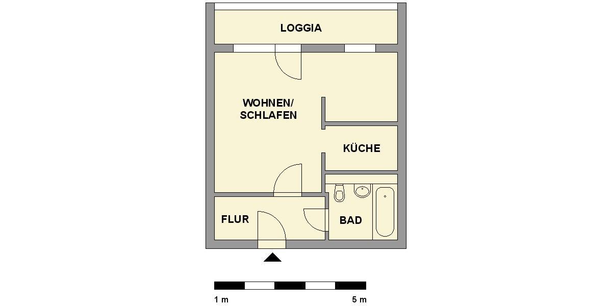 Etagenwohnung Chemnitz Markersdorf - 1 Zimmer, 36 m&sup2;, 213&euro; | Angebot:25811700