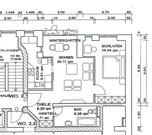 Etagenwohnung Chemnitz Schloßchemnitz - 2 Zimmer, 57 m&sup2;, 299&euro; | Angebot:26189701