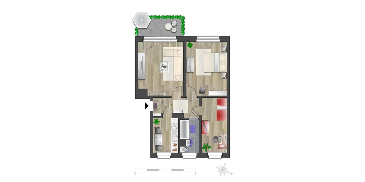 Etagenwohnung Chemnitz Borna-Heinersdorf - 3 Zimmer, 61 m&sup2;, 420&euro; | Angebot:26682052