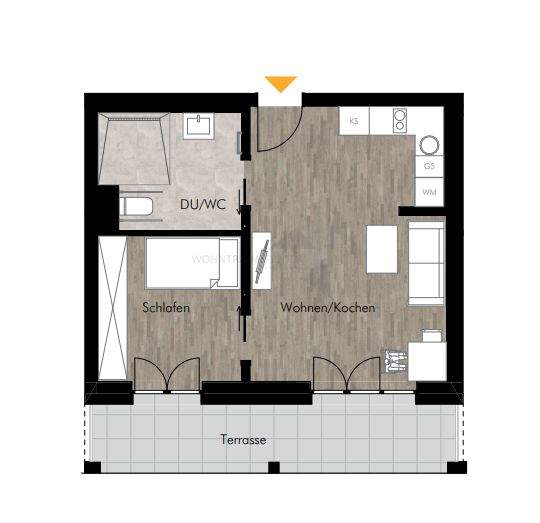 Etagenwohnung Chemnitz Rabenstein - 2 Zimmer, 45 m&sup2;, 699&euro; | Angebot:24990339