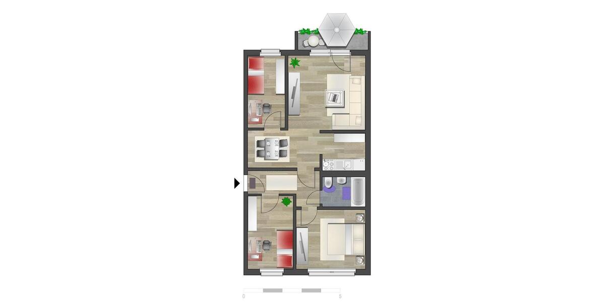 Etagenwohnung Chemnitz Markersdorf - 4 Zimmer, 68 m&sup2;, 359&euro; | Angebot:26681809
