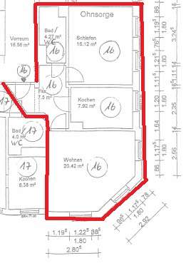 Etagenwohnung Chemnitz Lutherviertel - 2 Zimmer, 53 m&sup2;, 270&euro; | Angebot:26186479