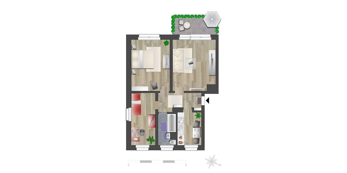 Etagenwohnung Chemnitz Furth - 3 Zimmer, 61 m&sup2;, 420&euro; | Angebot:21647179