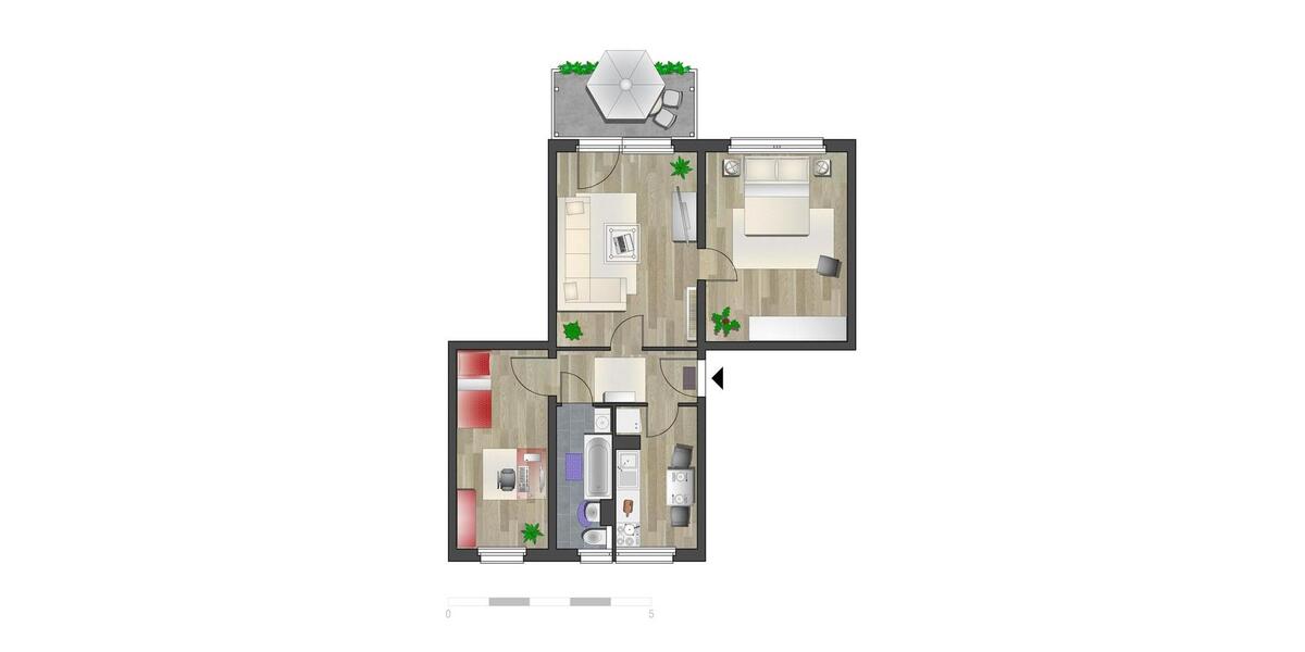 Etagenwohnung Chemnitz Adelsberg - 3 Zimmer, 59 m&sup2;, 370&euro; | Angebot:26682116