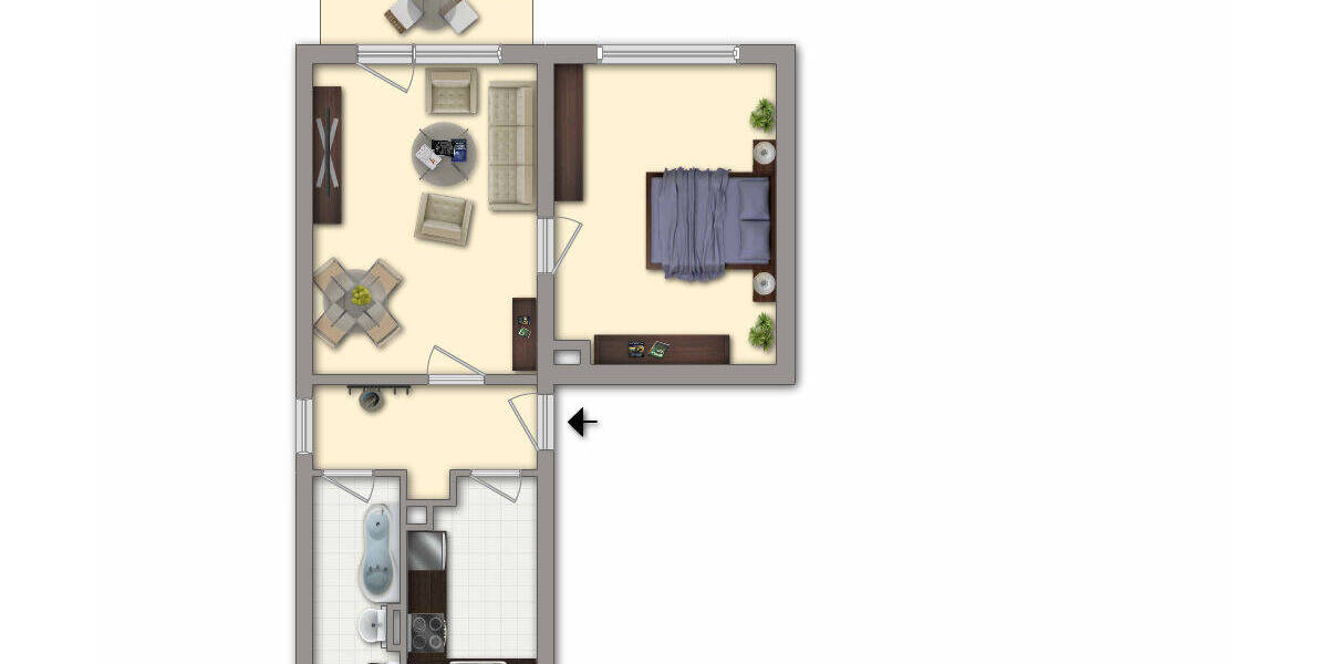 Etagenwohnung Chemnitz Kapellenberg - 2 Zimmer, 48 m&sup2;, 260&euro; | Angebot:26916697