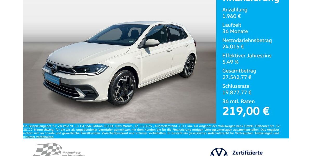 VW Polo 3.311 km 24.975 &euro; Bernsdorf 09337