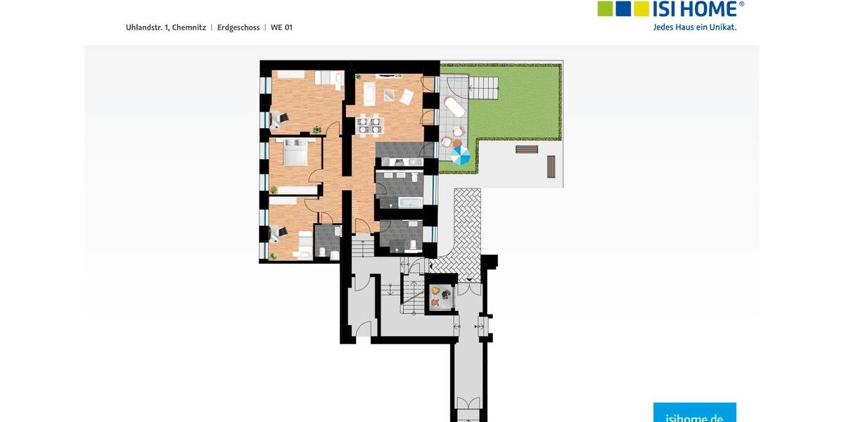 Etagenwohnung Chemnitz Hilbersdorf - 4 Zimmer, 123 m&sup2;, 860&euro; | Angebot:25804789