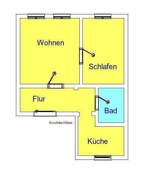 Etagenwohnung Frankenberg (Sachsen) - 2 Zimmer, 51 m&sup2;, 320&euro; | Angebot:26277908