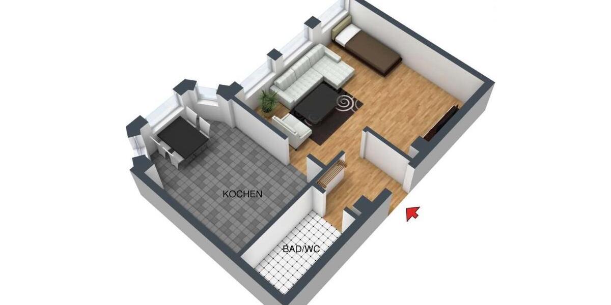 Etagenwohnung Chemnitz Kapellenberg - 1 Zimmer, 53 m&sup2;, 340&euro; | Angebot:26597860