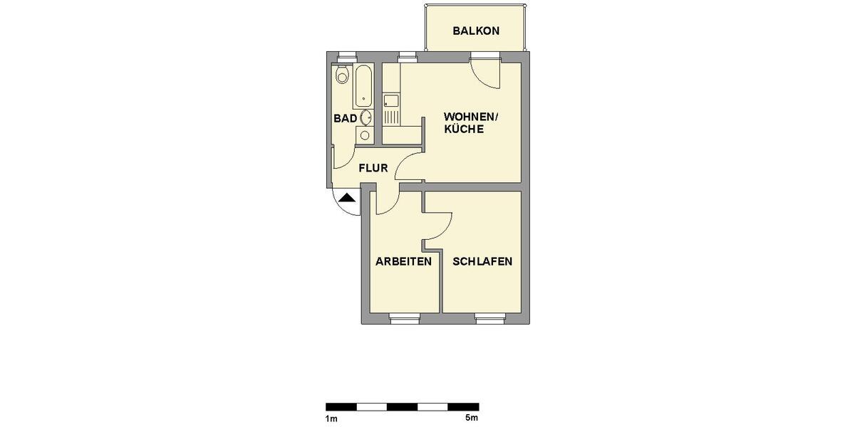 Etagenwohnung Chemnitz Borna-Heinersdorf - 2 Zimmer, 46 m&sup2;, 292&euro; | Angebot:25812672