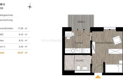 + Erstbezug nach Neubau + Singlewohnung mit Einbauküche & Balkon - barrierefrei, effizient, modern 1 zimmer