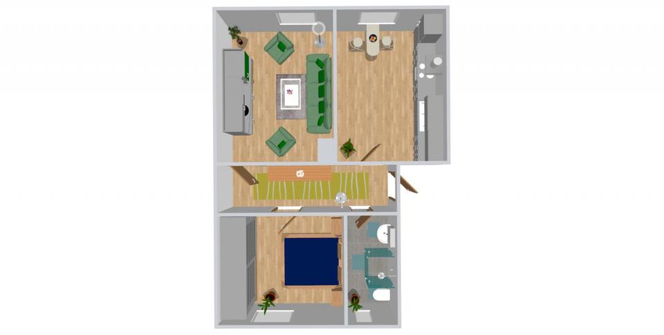 Erdgeschoßwohnung Chemnitz Grüna - 2 Zimmer, 51 m&sup2;, 338&euro; | Angebot:26262059