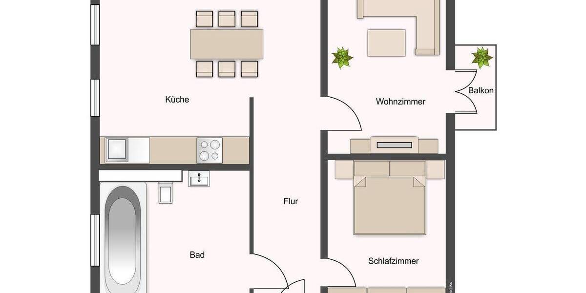 Etagenwohnung Chemnitz Hilbersdorf - 2 Zimmer, 56 m&sup2;, 370&euro; | Angebot:26378815