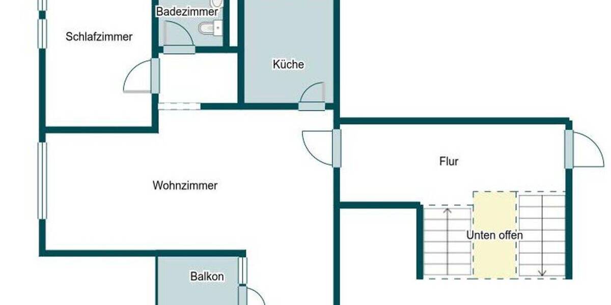Etagenwohnung Chemnitz Schloßchemnitz - 2 Zimmer, 54 m&sup2;, 63.500&euro; | Angebot:26359387