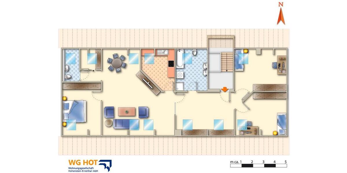 Dachgeschoßwohnung Hohenstein-Ernstthal Ernstthal - 4.5 Zimmer, 109 m&sup2;, 615&euro; | Angebot:26477141