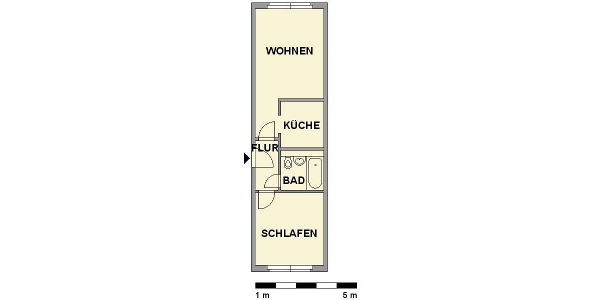 Etagenwohnung Chemnitz Hutholz - 2 Zimmer, 39 m&sup2;, 235&euro; | Angebot:26917503