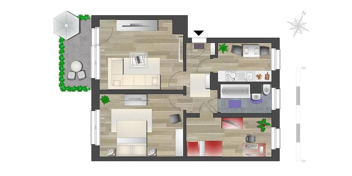 Etagenwohnung Chemnitz Borna-Heinersdorf - 3 Zimmer, 61 m&sup2;, 420&euro; | Angebot:26682066