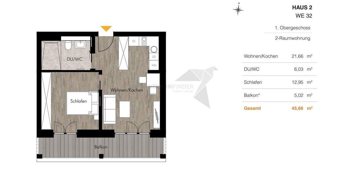 Etagenwohnung Chemnitz Rabenstein - 2 Zimmer, 45 m&sup2;, 617&euro; | Angebot:26291303