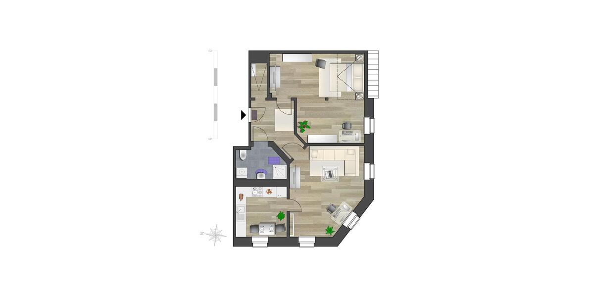 Dachgeschoßwohnung Chemnitz Kapellenberg - 2 Zimmer, 63 m&sup2;, 347&euro; | Angebot:26693675