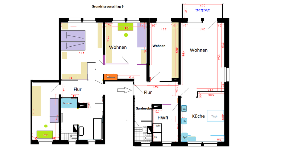 3-Raumwohnung mit Balkon bzw. 5-Raum Etagenwohnung mit 116 m² 3 zimmer