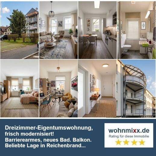 Etagenwohnung Chemnitz Reichenbrand - 3 Zimmer, 68 m&sup2;, 125.000&euro; | Angebot:26309876