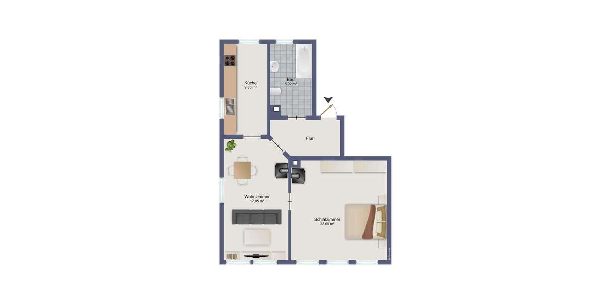 Wohnung zum Mieten in Oelsnitz 300 € 50.07 m² 2 zimmer