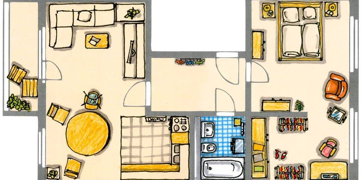 Etagenwohnung Chemnitz Yorckgebiet - 2 Zimmer, 49 m&sup2;, 300&euro; | Angebot:26806713