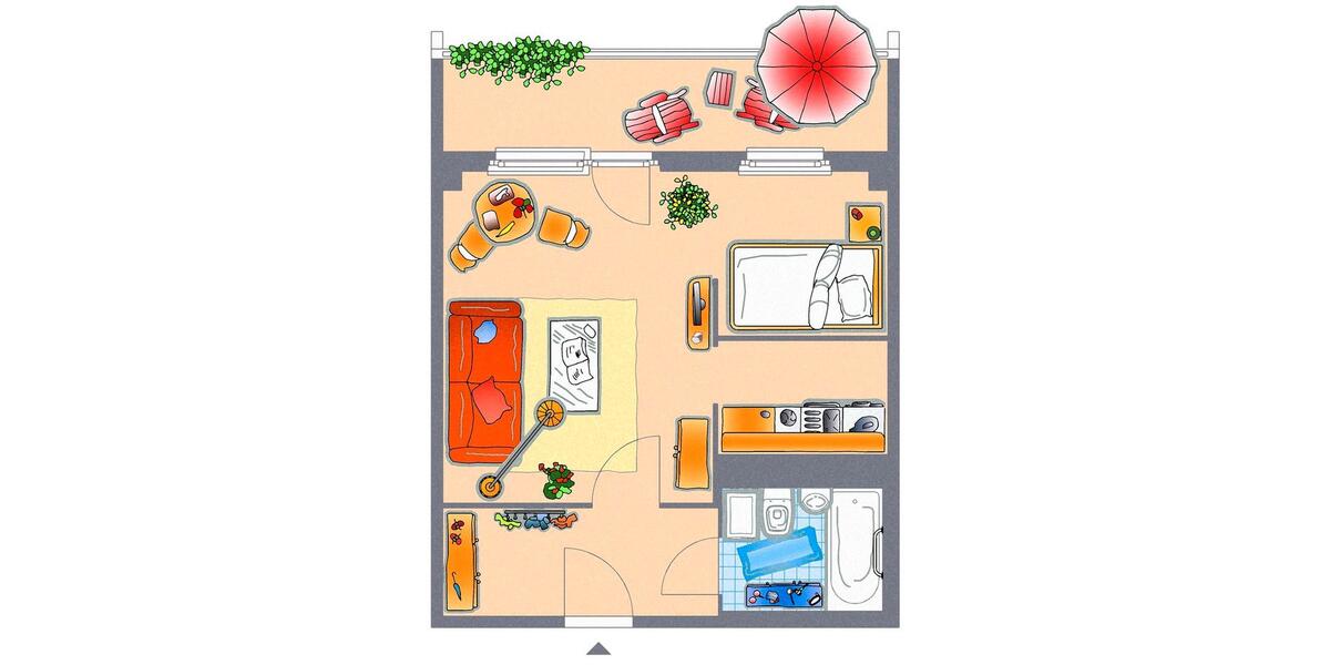 Etagenwohnung Chemnitz Borna-Heinersdorf - 1 Zimmer, 36 m&sup2;, 245&euro; | Angebot:26682144