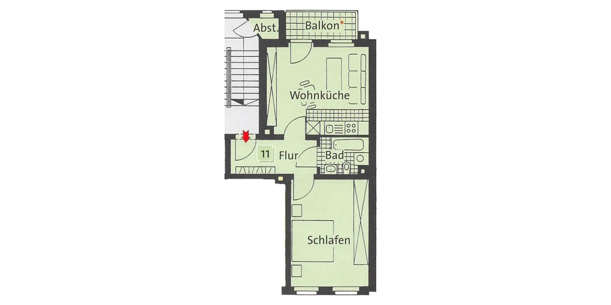 VOLL IM TREND - Wohnung mit Einbauküche, Balkon und Smart TV (55
