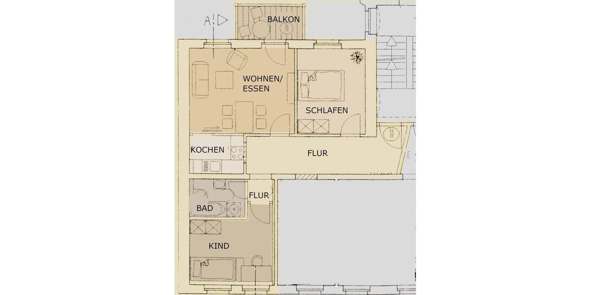 Etagenwohnung Chemnitz Gablenz - 3 Zimmer, 69 m&sup2;, 385&euro; | Angebot:26826444