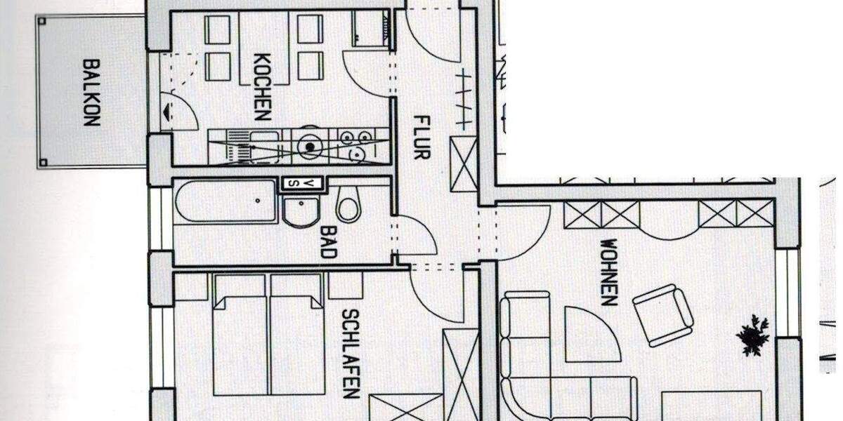 Etagenwohnung Chemnitz Lutherviertel - 2 Zimmer, 51 m&sup2;, 310&euro; | Angebot:25821580