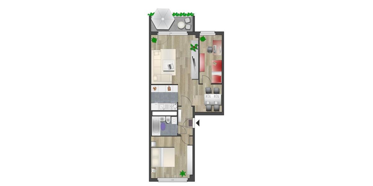 Etagenwohnung Chemnitz Kapellenberg - 3 Zimmer, 52 m&sup2;, 314&euro; | Angebot:26693438