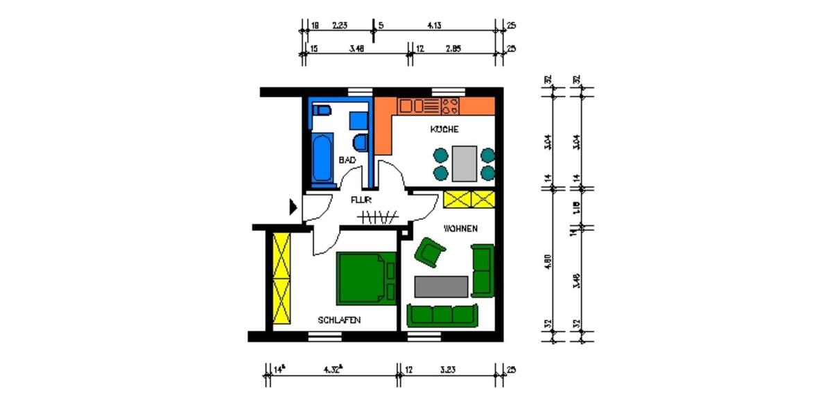 Etagenwohnung Marienberg - 2 Zimmer, 52 m&sup2;, 272&euro; | Angebot:23087610