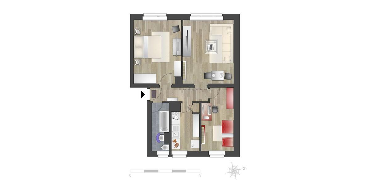 Etagenwohnung Chemnitz Hilbersdorf - 3 Zimmer, 57 m&sup2;, 355&euro; | Angebot:26681297
