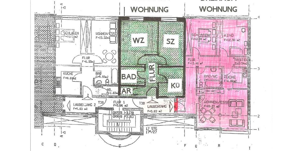 Etagenwohnung Brand-Erbisdorf Erbisdorf - 2 Zimmer, 52 m&sup2;, 284&euro; | Angebot:26261367