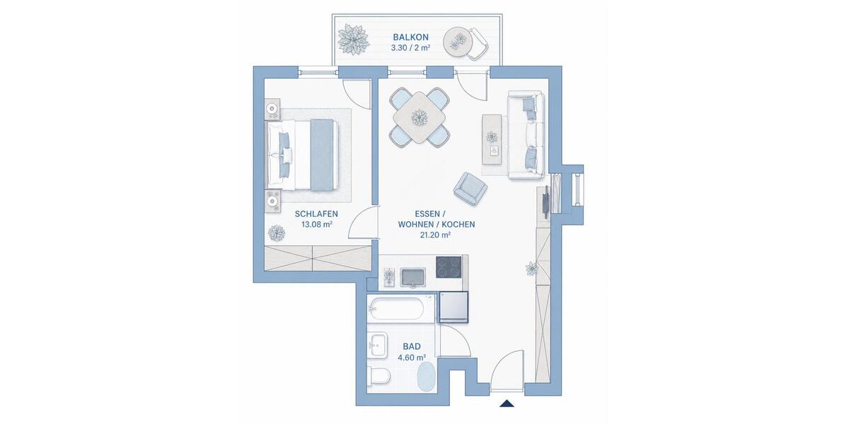 Etagenwohnung Chemnitz Helbersdorf - 1 Zimmer, 41 m&sup2;, 290&euro; | Angebot:26495123