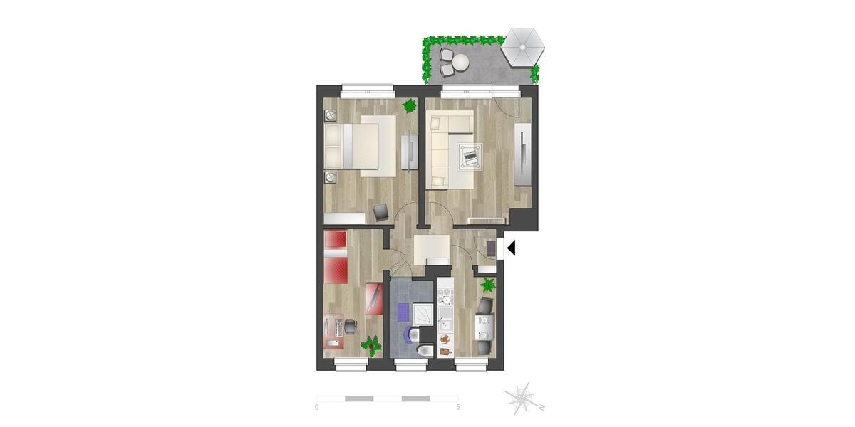 Etagenwohnung Chemnitz Borna-Heinersdorf - 3 Zimmer, 61 m&sup2;, 420&euro; | Angebot:26058021