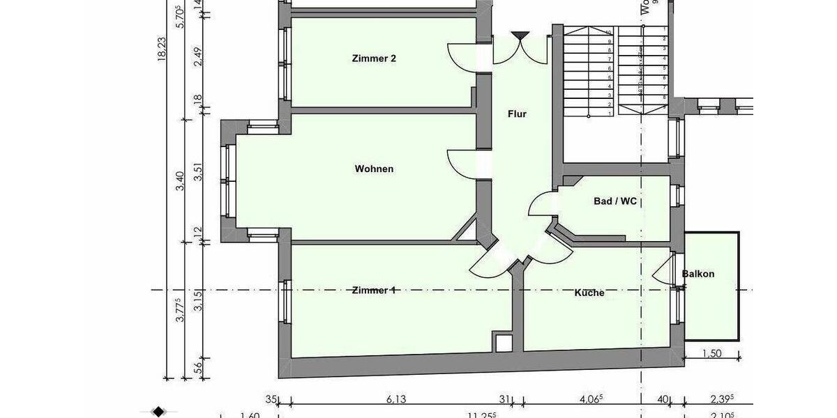 Etagenwohnung Chemnitz Hilbersdorf - 3 Zimmer, 77 m&sup2;, 503&euro; | Angebot:26321873