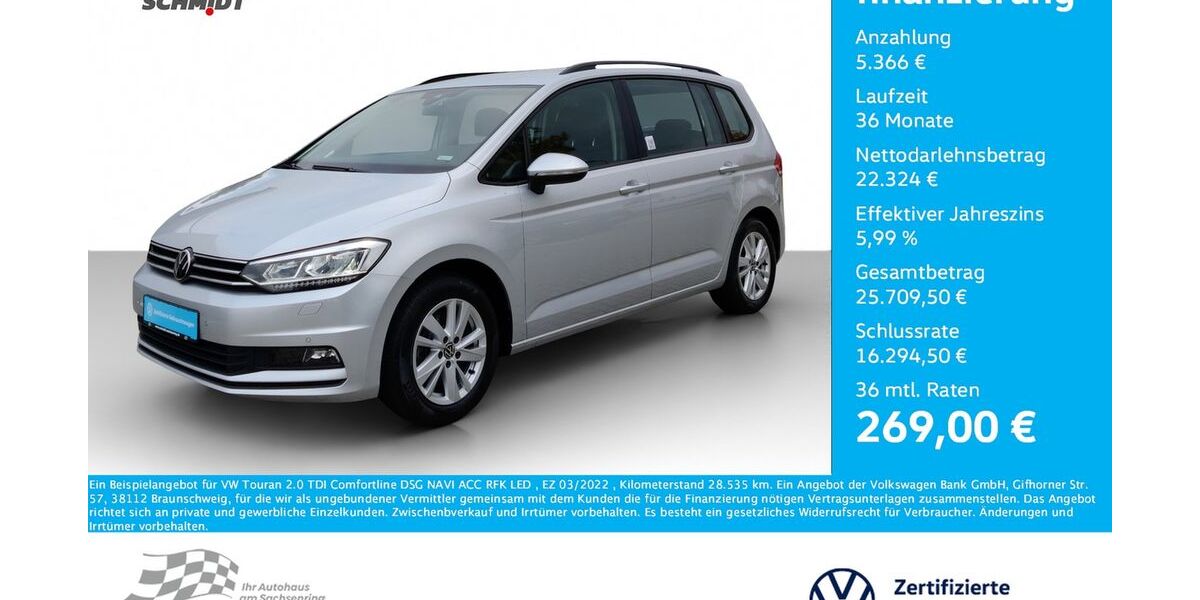 VW Touran 28.535 km 27.690 &euro; Bernsdorf 09337
