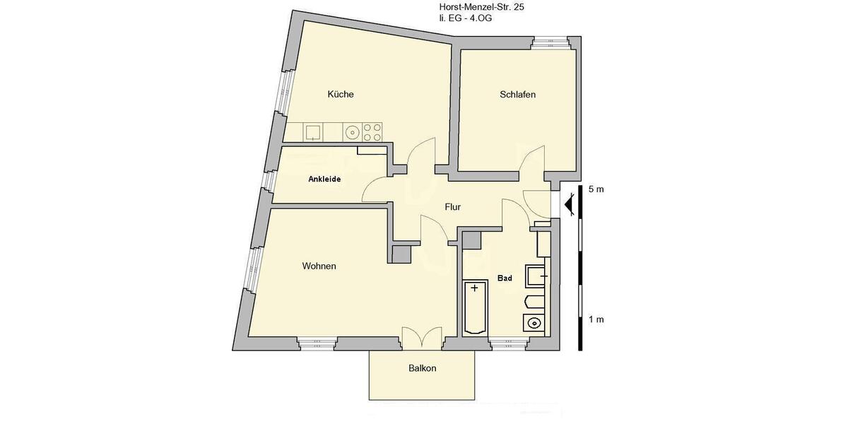 Etagenwohnung Chemnitz Kapellenberg - 2 Zimmer, 75 m&sup2;, 500&euro; | Angebot:26682239