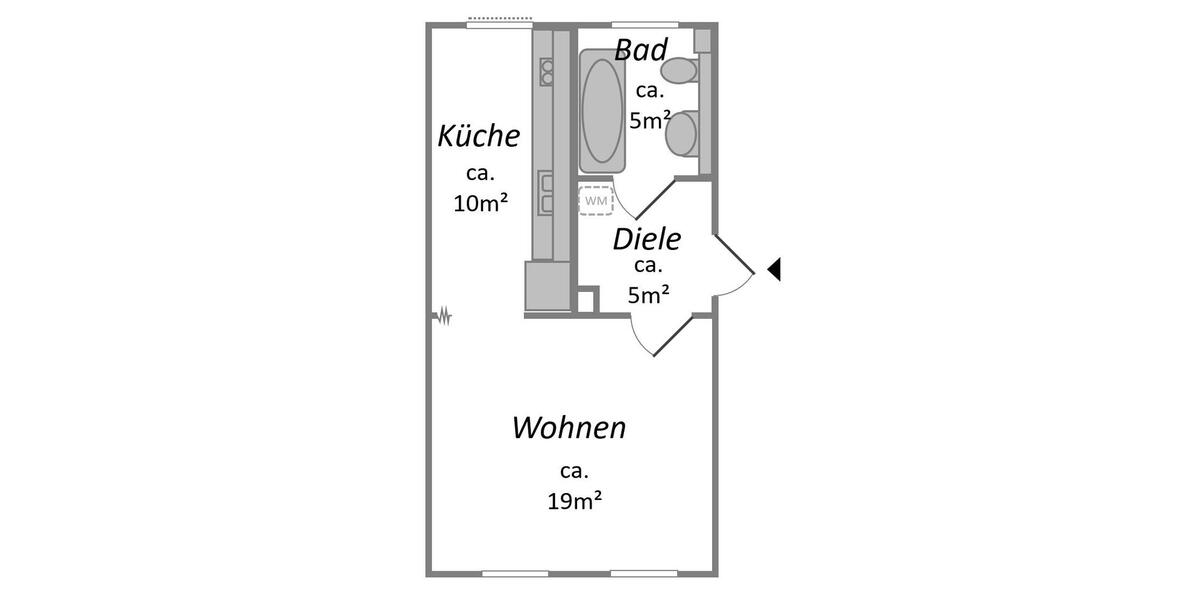 Etagenwohnung Waldheim - 1 Zimmer, 39 m&sup2;, 234&euro; | Angebot:26223320