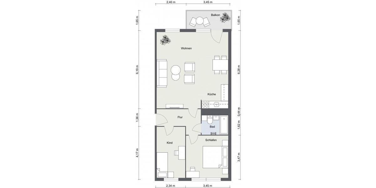 Dachgeschoßwohnung Chemnitz Markersdorf - 3 Zimmer, 71 m&sup2;, 357&euro; | Angebot:26675782