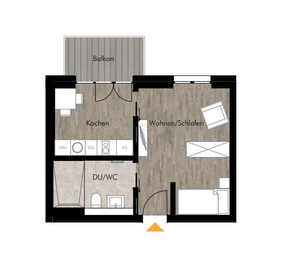 ++ Neujahrsangebot ++ Barrierefreie 1-Raum-Wohnung mit Einbauküche am Pelzmühlenteich 1 zimmer