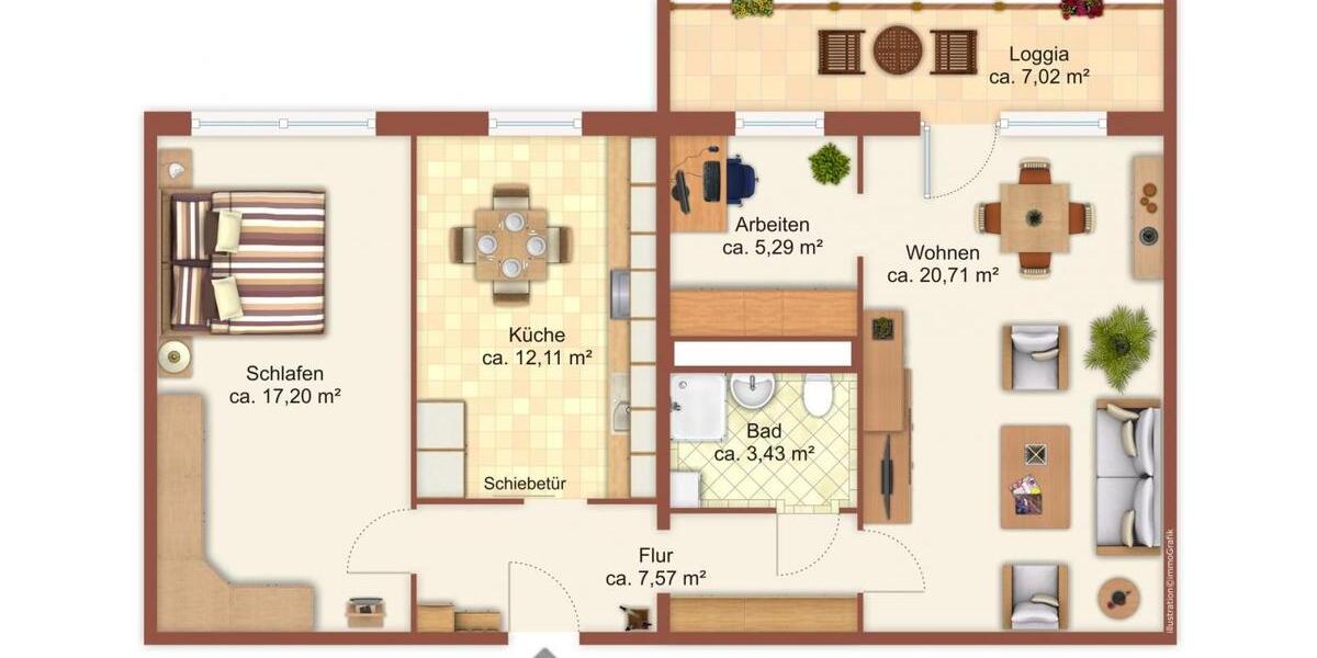 Moderne 2,5-Raumwohnung mit ebenerdiger Dusche und großer Küche zimmer