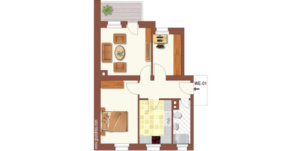 Erdgeschoßwohnung Chemnitz Altendorf - 3 Zimmer, 58 m&sup2;, 437&euro; | Angebot:26162997