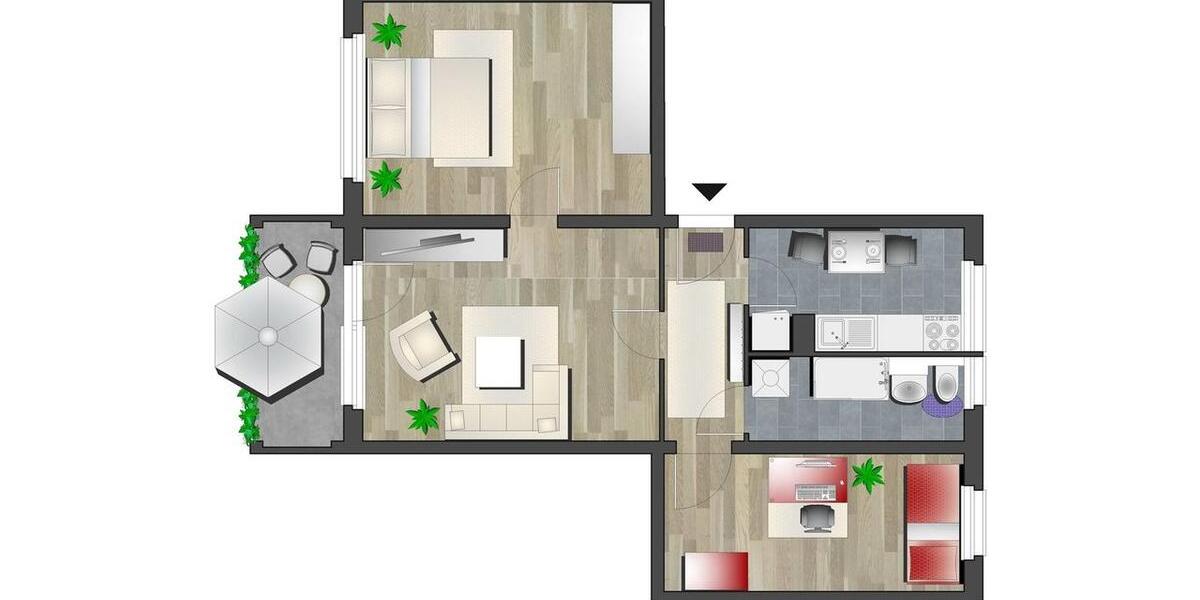 Etagenwohnung Chemnitz Helbersdorf - 3 Zimmer, 58 m&sup2;, 297&euro; | Angebot:26682209